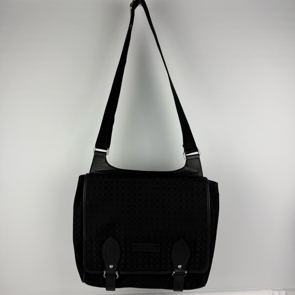 Authentic Salvatore Ferragamo Large Canvas Crossbody Messenger Bag – Black - Picture 1 of 14